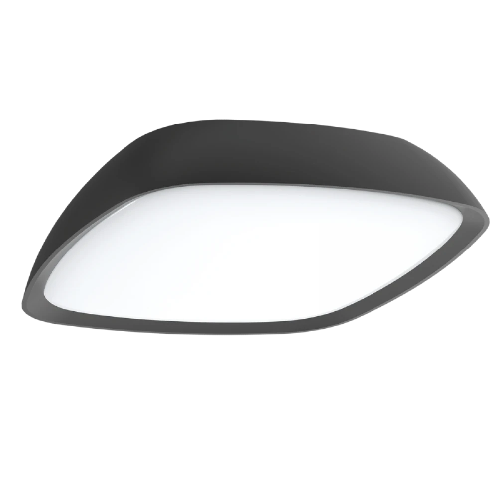 LED Πλαφονιέρα Αλουμινίου Σε Ανθρακί Με σκιάδιο από PC, IP65 20W 1196Lm 3000K, Cosmo VIOKEF