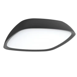 LED Πλαφονιέρα Αλουμινίου Σε Ανθρακί Με σκιάδιο από PC, IP65 20W 1196Lm 3000K, Cosmo VIOKEF