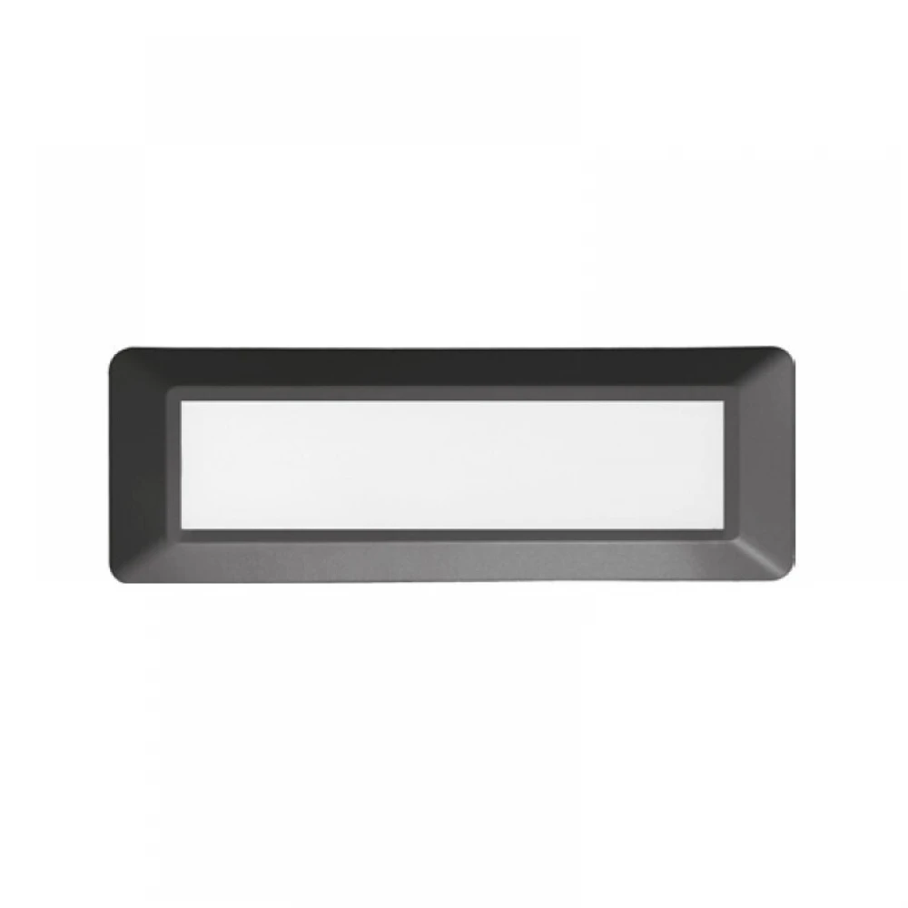 Led Slim Επίτοιχο Φωτιστικό Ορθογώνιο Σκούρο Γκρι 230V AC IP65 4W 3000K 290LM RA80 ACA