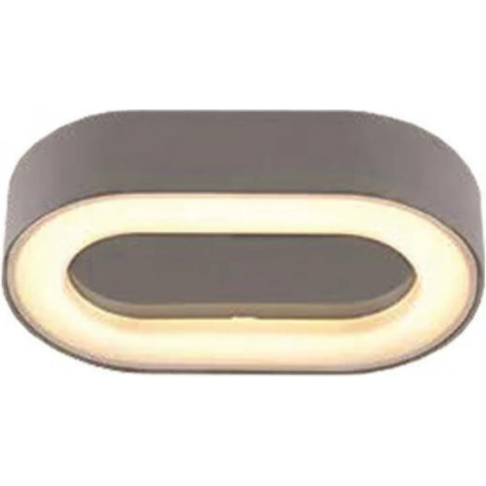 Αδιάβροχη LED Eveligh Οβάλ Απλίκα 8W Από Αλουμίνιο 60º 230V Σε Γκρι Χρώμα IP54 VISION Eurolamp