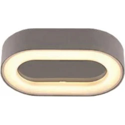 Αδιάβροχη LED Eveligh Οβάλ Απλίκα 8W Από Αλουμίνιο 60º 230V Σε Γκρι Χρώμα IP54 VISION Eurolamp