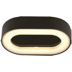 Αδιάβροχη LED Eveligh Οβάλ Απλίκα 8W Από Αλουμίνιο 60º 230V Σε Μαύρο Χρώμα IP54 VISION Eurolamp