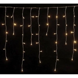 ΒΡΟΧΗ, 144 LED 3mm ΜΕ ΔΙΑΦΑΝΟ PVC ΚΑΛΩΔΙΟ, 120 ΘΕΡΜΟ ΛΕΥΚΟ LED & 24 ΛΕΥΚΑ FLASH LED (H60 x W300cm), ΠΡΟΕΚΤΑΣΗ ΠΑΡΟΧΗΣ 3m, ΙΡ44