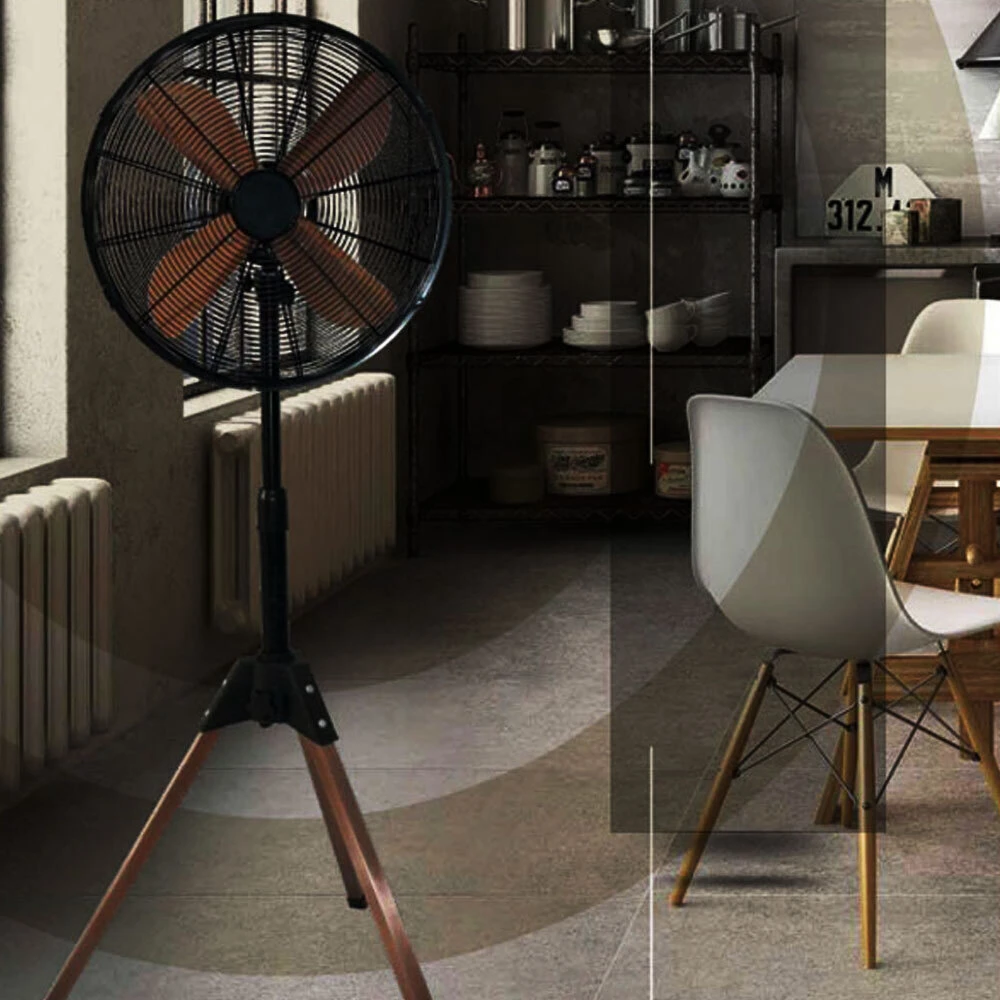 ΑΝΕΜΙΣΤΗΡΑΣ ΤΡΙΠΟΔΑΣ ΜΑΥΡΟ-ΧΑΛΚΙΝΟ 4 ΦΤΕΡΩΤΕΣ Φ40 60W EUROLAMP