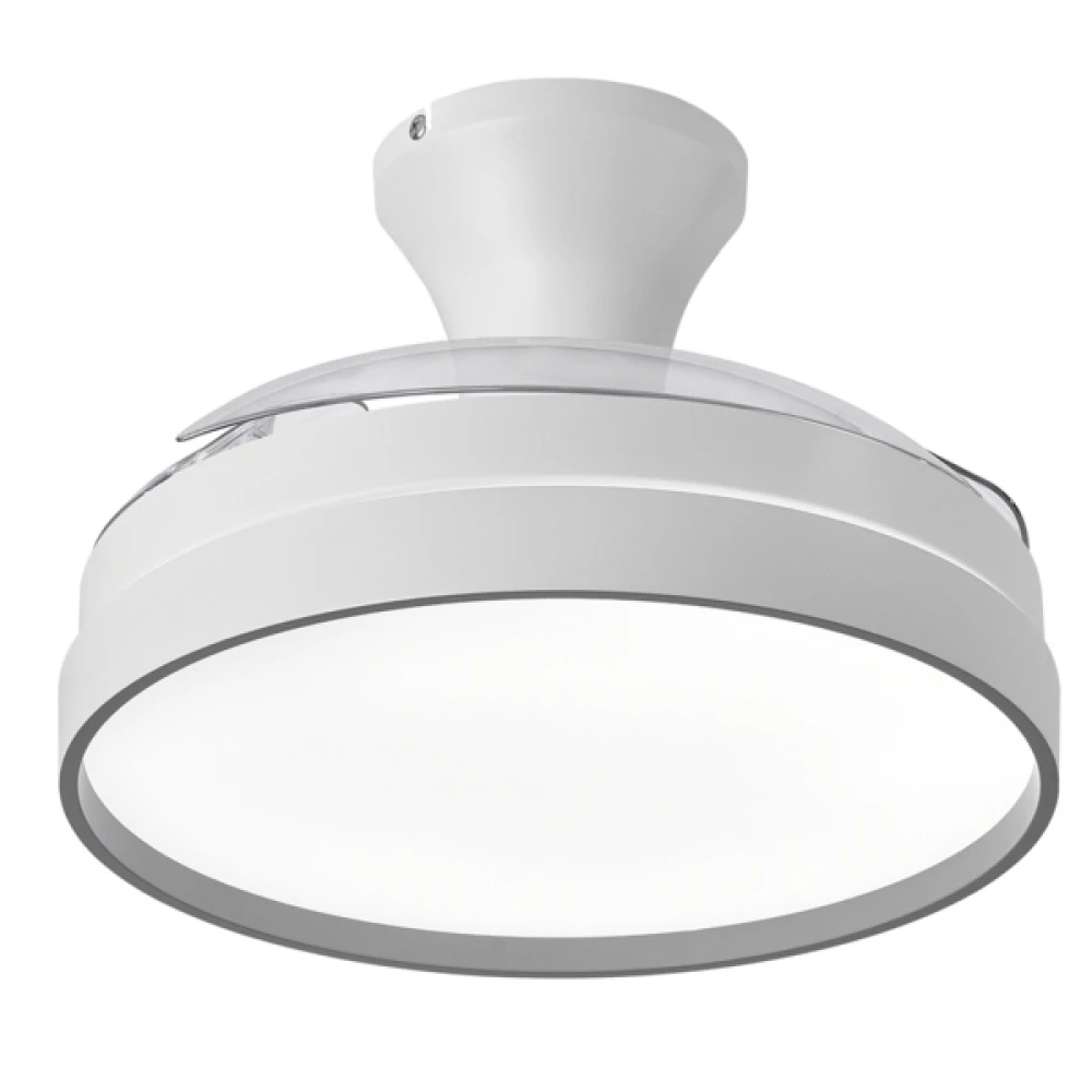 ΑΝΕΜΙΣΤΗΡΑΣ ΟΡΟΦΗΣ ΛΕΥΚΟΣ ΜΕ ΑΝΟΙΓΟΚΛΕΙΟΜΕΝΕΣ ΦΤΕΡΩΤΕΣ Φ71 28W DC MOTEΡ ΜΕ LED ΦΩΣ 43W ΚΑΙ ΚΟΝΤΡΟΛ EUROLAMP