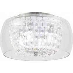 Πλαφονιέρα Με Γυαλί Και Κρύσταλλα Φ30cm 4x G9 ACA DECOR