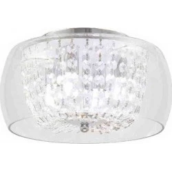 Πλαφονιέρα Με Γυαλί Και Κρύσταλλα Φ40cm 6x G9 ACA DECOR