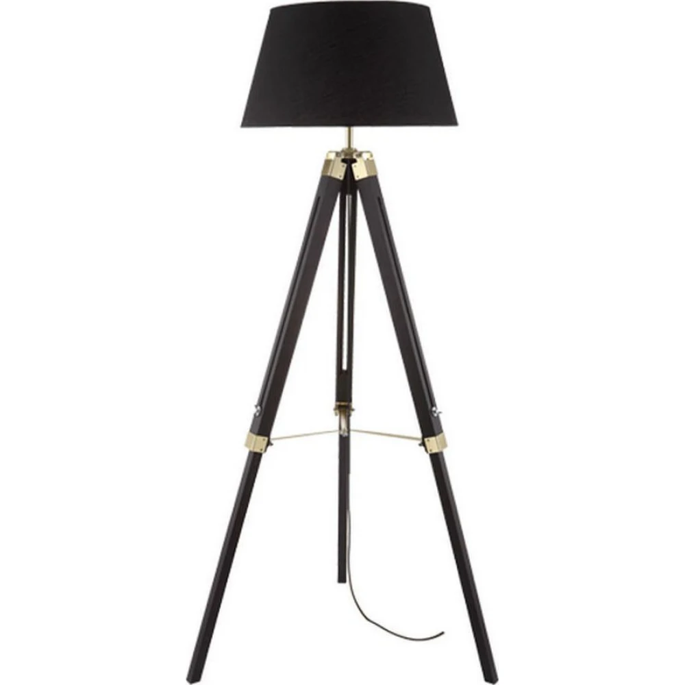 Φωτιστικό Δαπέδου Ξύλινο Σε Μαύρη Αποχρώση 1x E27 - ACA DECOR