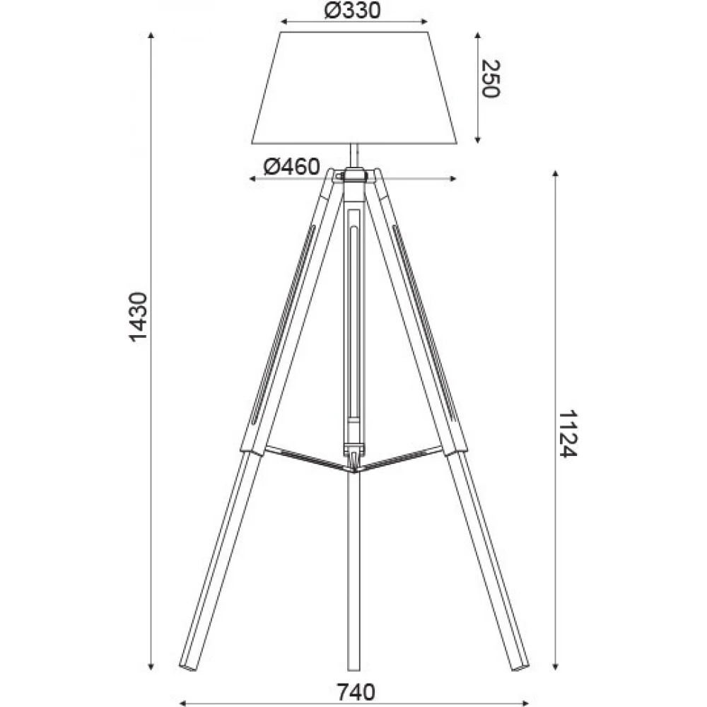 Φωτιστικό Δαπέδου Ξύλινο Σε Μαύρη Αποχρώση 1x E27 - ACA DECOR