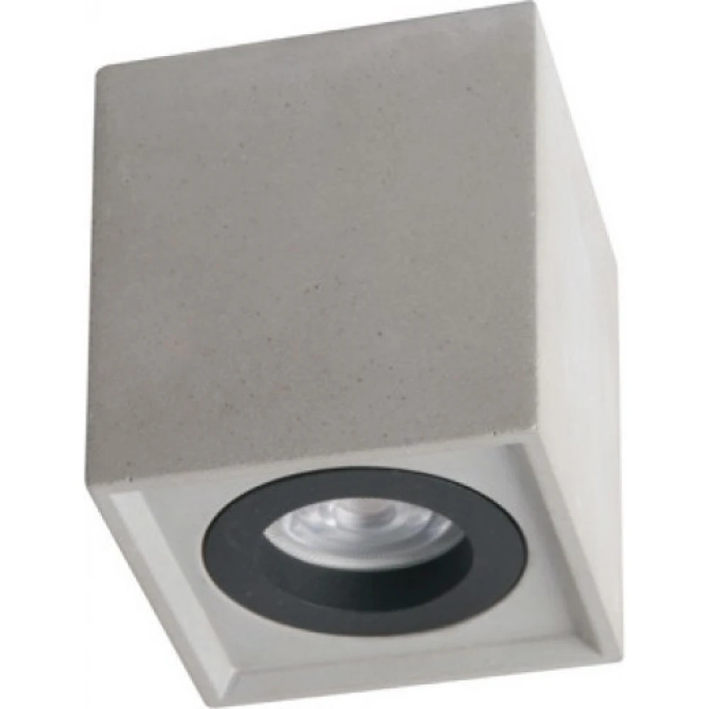 Απλίκα Σποτ Τετράγωνη Από Τσιμέντο Σε Γκρι Χρώμα 1x GU10 - ACA Decor