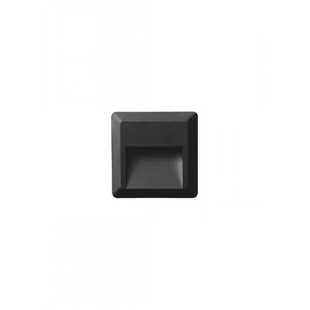 Led Slim Επίτοιχο Φωτιστικό Τετράγωνο BLACK 230V AC IP65 2W 3000K 100LM RA80 - ACA
