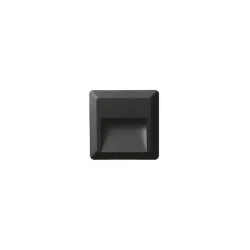 Led Slim Επίτοιχο Φωτιστικό Τετράγωνο BLACK 230V AC IP65 2W 3000K 100LM RA80 - ACA