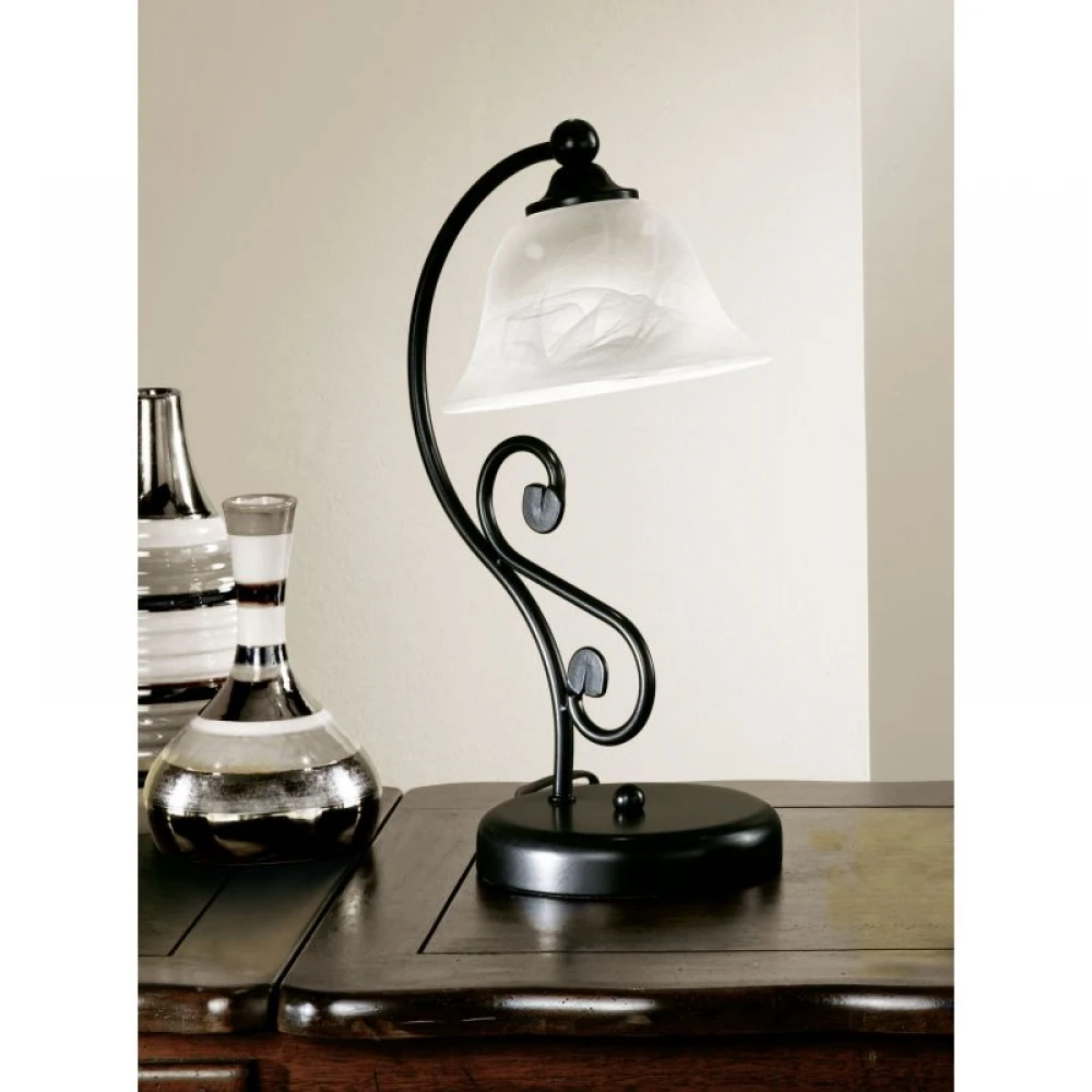 Επιτραπέζιο Φωτιστικό Μαύρο Με Γυαλί Alabaster 1 x E14 40W MURCIA Eglo