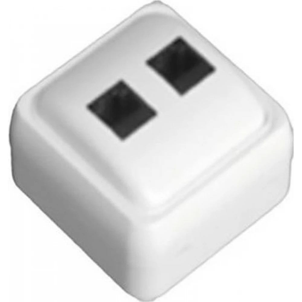 Πρίζα ΜΙΝΙ DATA Διπλή RJ45 8P8C Λευκή IP20 - Eurolamp