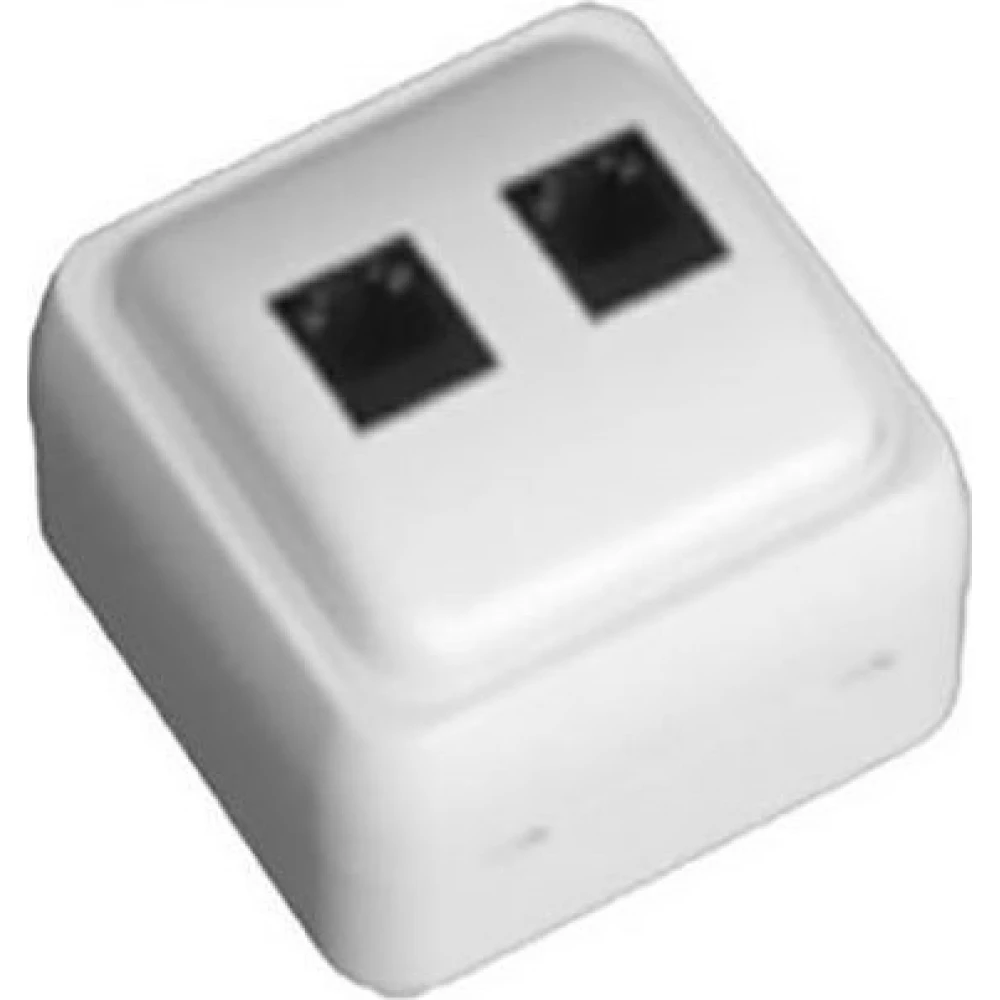 Πρίζα ΜΙΝΙ DATA Διπλή RJ11 & RJ45 Λευκή IP20 - Eurolamp