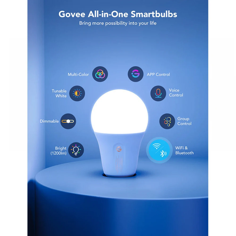 Govee Smart Wifi BLE Light Bulb 1200lm 12W H6009