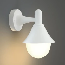 Rabun 1xE27 Απλίκα Εξωτερικού Χώρου Λευκό IP44 D:24.5x23.5cm - it-Lighting