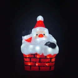 Ακρυλικός Άι Βασίλης-Καμινάδα, 50 LED ΛΕΥΚΑ IP44 23,5*23,5*35cm