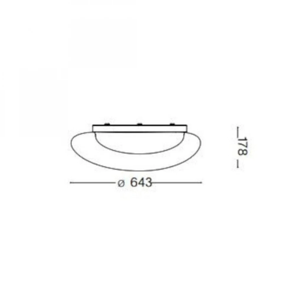 Πλαφονιέρα Οροφής Λευκή με Ενσωματωμένο LED Squish pl d64 Ideal Lux