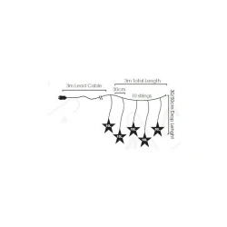 Χριστουγεννιάτικα 100 CW Led Λαμπάκια Βροχή Star Icicle 30/50+300cm IP44 - ACA