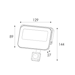 ΠΡΟΒΟΛΕΑΣ LED SMD ΜΑΥΡΟΣ ΜΕ ΑΙΣΘΗΤΗΡΑ 20W 3CCT 2000LM 185-265V IP66 - ACA