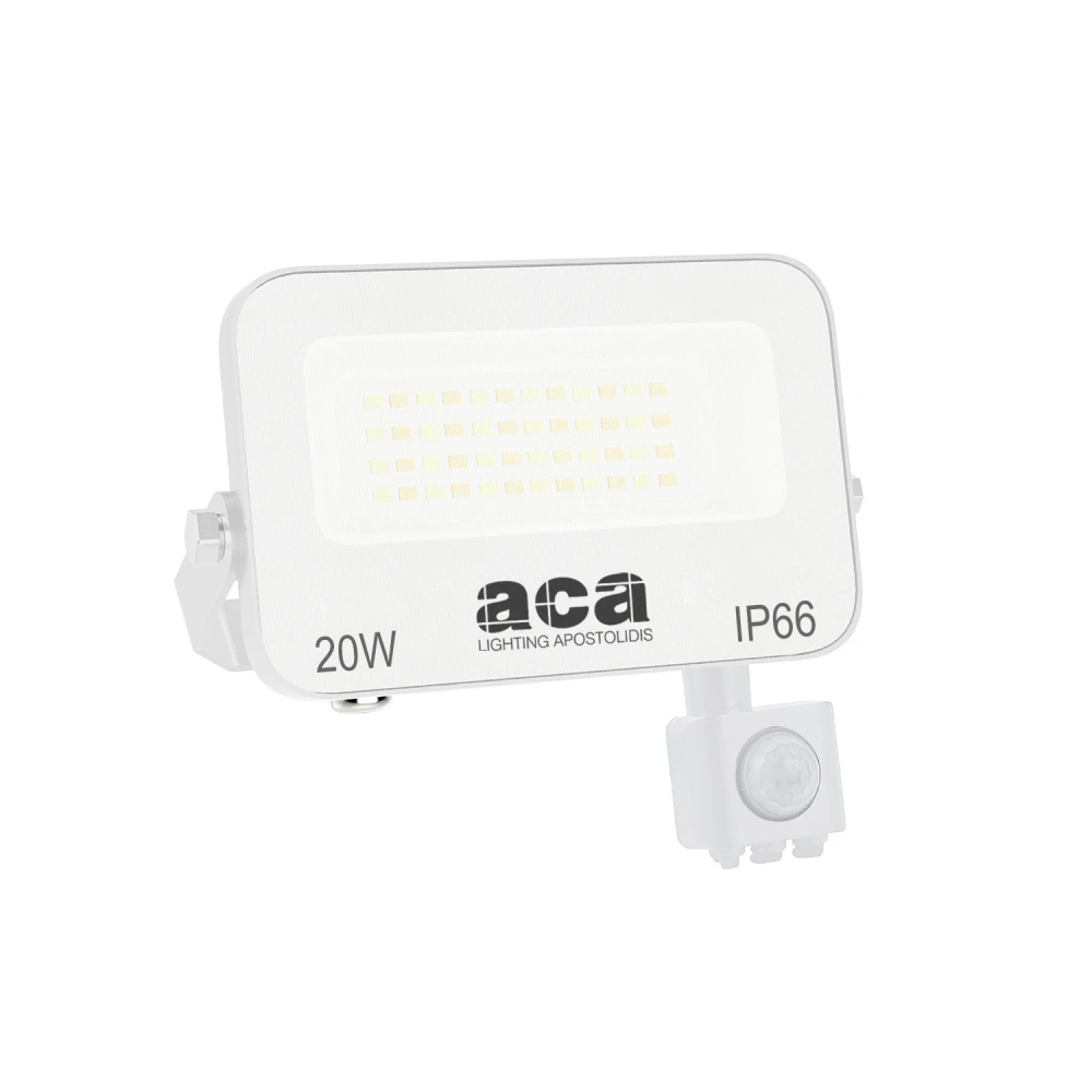 ΠΡΟΒΟΛΕΑΣ LED SMD ΛΕΥΚΟΣ ΜΕ ΑΙΣΘΗΤΗΡΑ 20W 3CCT 2000LM 185-265V IP66 - ACA