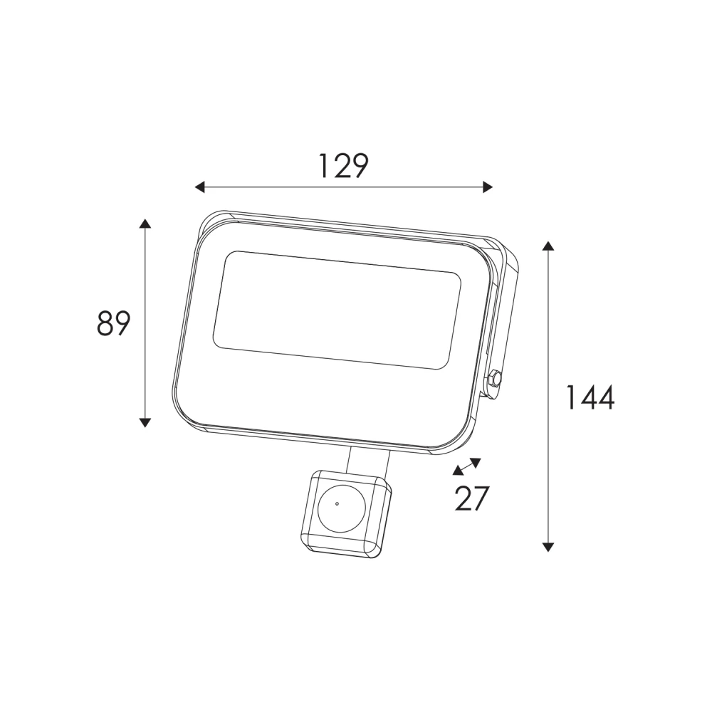 ΠΡΟΒΟΛΕΑΣ LED SMD ΛΕΥΚΟΣ ΜΕ ΑΙΣΘΗΤΗΡΑ 20W 3CCT 2000LM 185-265V IP66 - ACA