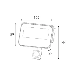 ΠΡΟΒΟΛΕΑΣ LED SMD ΛΕΥΚΟΣ ΜΕ ΑΙΣΘΗΤΗΡΑ 20W 3CCT 2000LM 185-265V IP66 - ACA