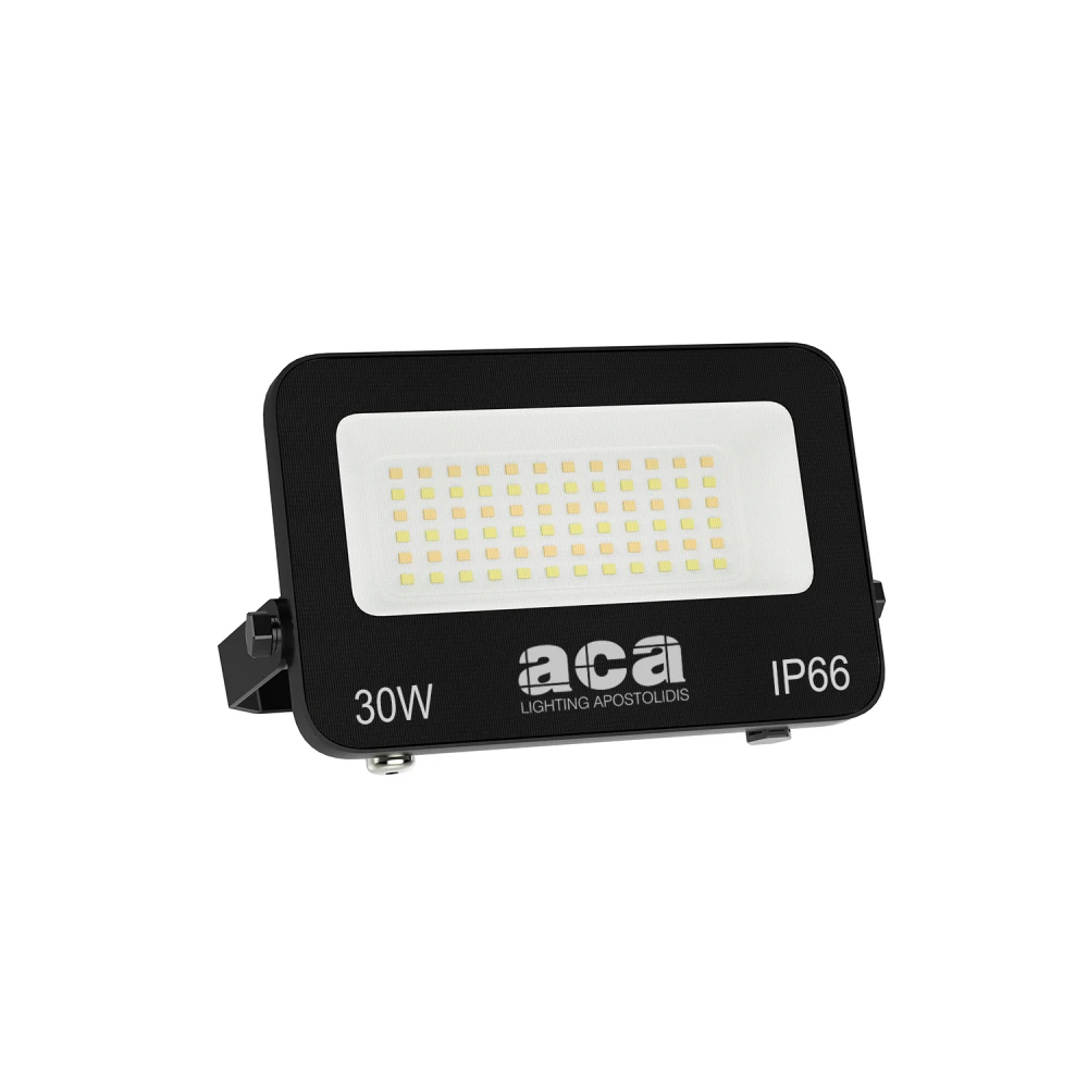 Στεγανός Μαύρος Προβολέας LED 30W IP66 3CCT 3000LM 185-265V ACA