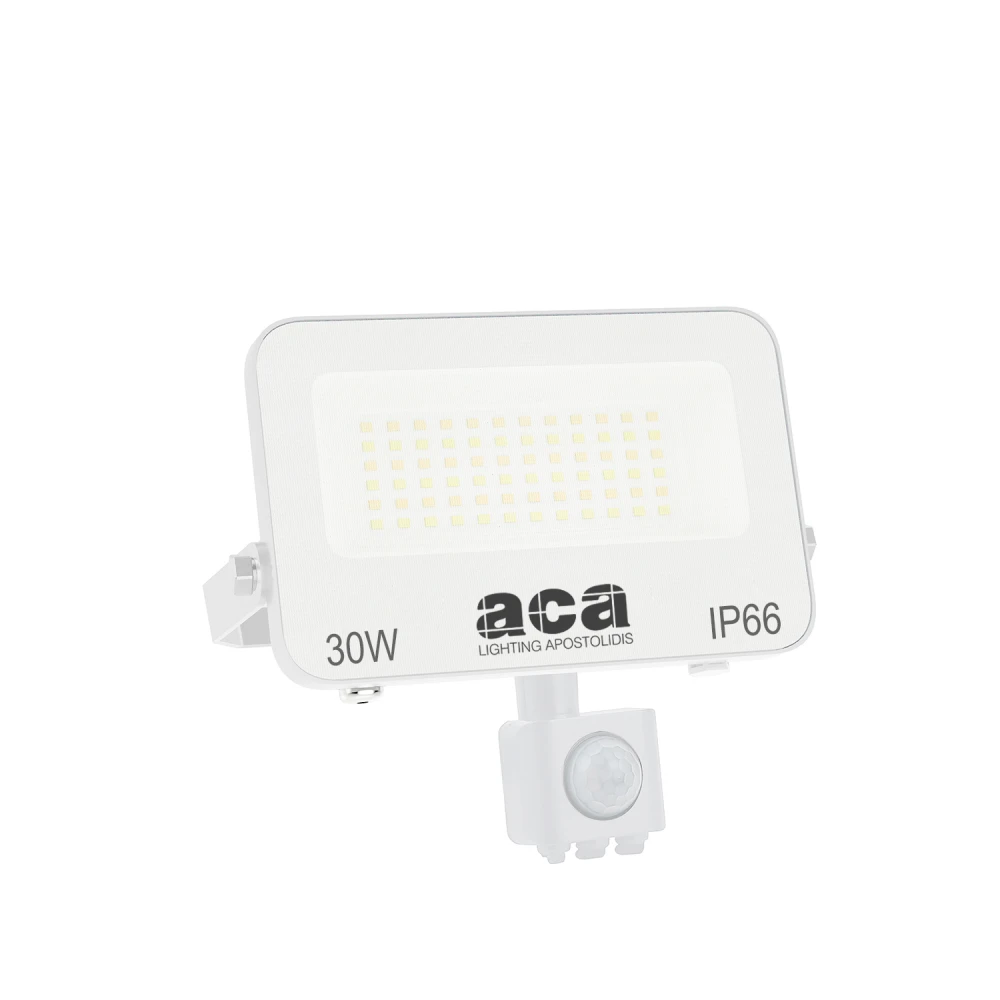 ΠΡΟΒΟΛΕΑΣ LED SMD ΛΕΥΚΟΣ ΜΕ ΑΙΣΘΗΤΗΡΑ 30W 3CCT 3000LM 185-260V IP66 - ACA