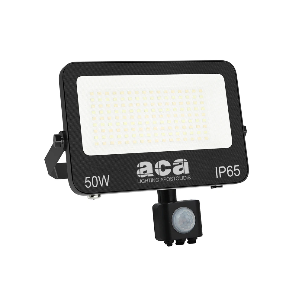 ΠΡΟΒΟΛΕΑΣ LED SMD ΜΑΥΡΟΣ ΜΕ ΑΙΣΘΗΤΗΡΑ100W 50W 3CCT 5000LM 185-260V IP66 - ACA