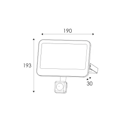 ΠΡΟΒΟΛΕΑΣ LED SMD ΛΕΥΚΟΣ ΜΕ ΑΙΣΘΗΤΗΡΑ100W 50W 3CCT 5000LM 185-260V IP66 - ACA