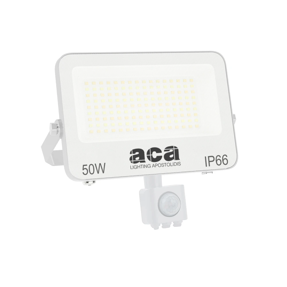 ΠΡΟΒΟΛΕΑΣ LED SMD ΛΕΥΚΟΣ ΜΕ ΑΙΣΘΗΤΗΡΑ100W 50W 3CCT 5000LM 185-260V IP66 - ACA
