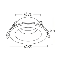 Χωνευτό Σποτ Λευκό Round IP54 TETRA-RND 1xGU10 - Braytron