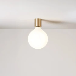 Απλίκα μεταλλική με λαμπτήρα σφαίρα εφέ πορσελάνης - Μπρονζέ σατινέ - Creative Cables