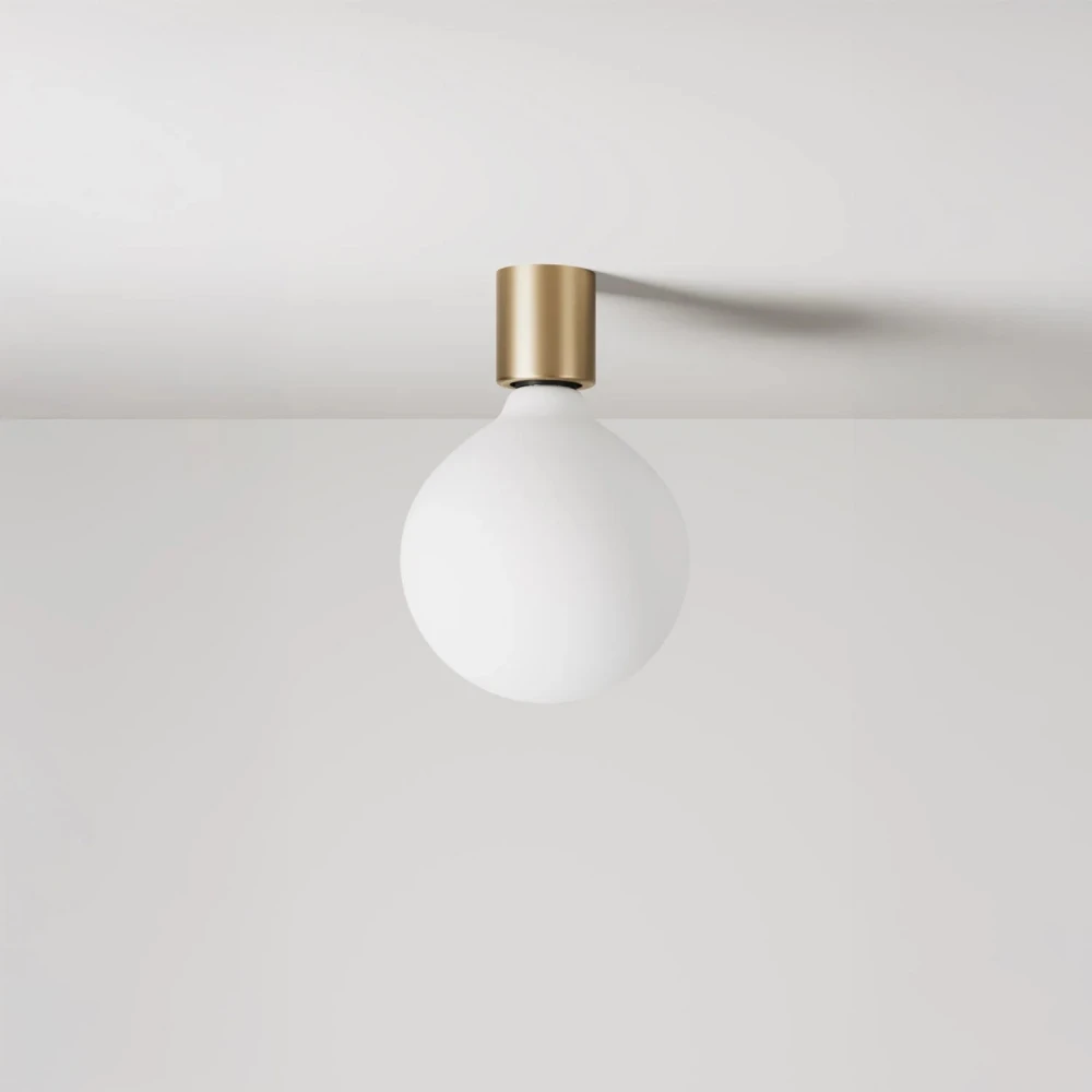 Απλίκα μεταλλική με λαμπτήρα σφαίρα εφέ πορσελάνης - Μπρονζέ σατινέ - Creative Cables