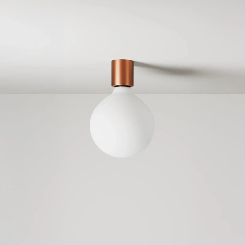 Απλίκα μεταλλική με λαμπτήρα σφαίρα εφέ πορσελάνης - Σατινέ χαλκός - Creative Cables