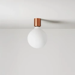 Απλίκα μεταλλική με λαμπτήρα σφαίρα εφέ πορσελάνης - Σατινέ χαλκός - Creative Cables