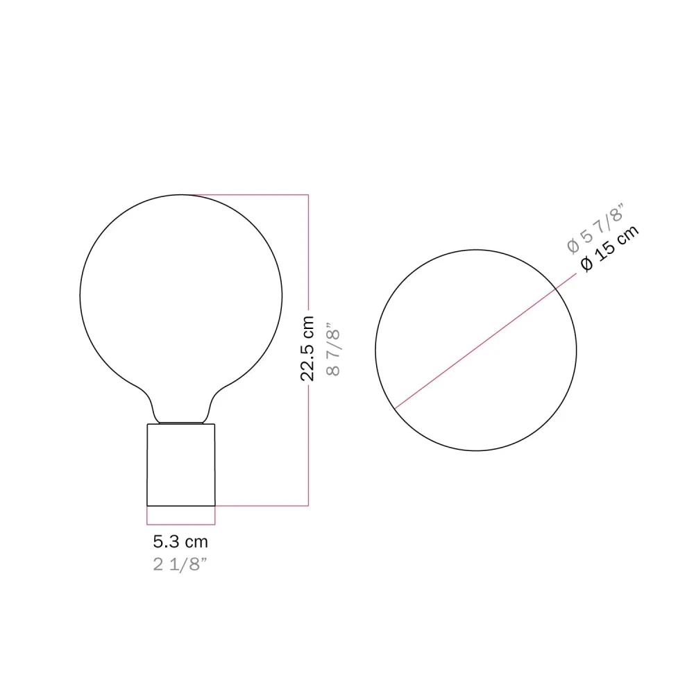 Απλίκα μεταλλική με λαμπτήρα σφαίρα εφέ πορσελάνης - Μπρονζέ σατινέ - Creative Cables