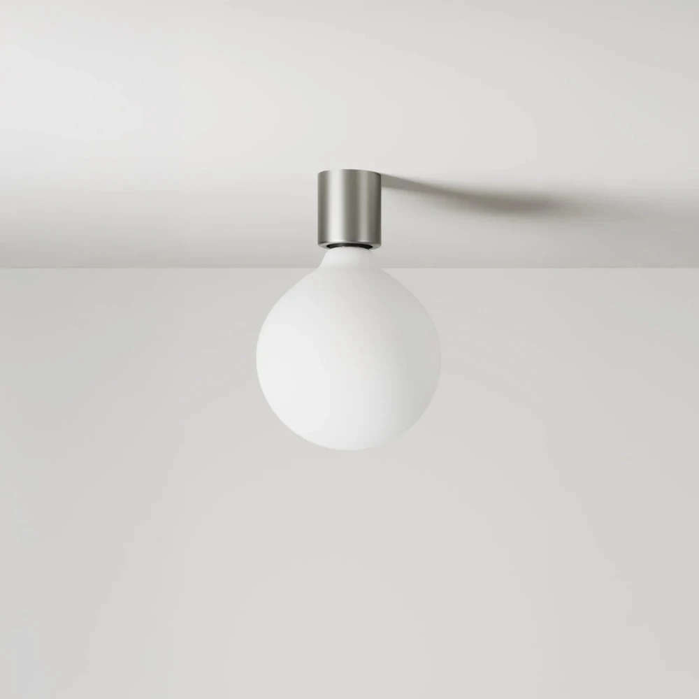 Απλίκα μεταλλική με λαμπτήρα σφαίρα εφέ πορσελάνης - Τιτάνιο Σατινέ - Creative Cables