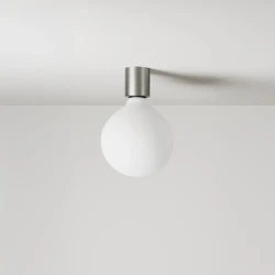 Απλίκα μεταλλική με λαμπτήρα σφαίρα εφέ πορσελάνης - Τιτάνιο Σατινέ - Creative Cables