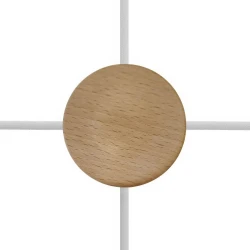 Kit Mini pοζέτα φωτιστικού κυλινδρική από ξύλο με 4 πλευρικές οπές (κουτί διακλάδωσης) - Ουδέτερο - Creative Cables