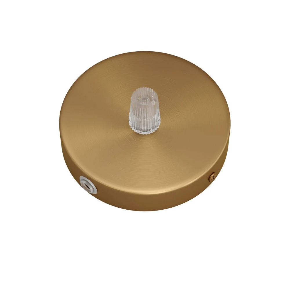 Σετ Mini κυλινδρική Pοζέτα φωτιστικού από μέταλλο με 1 κεντρική και 2 πλευρικές οπές Κωνικό Καλώδιο - σατινέ μπρονζέ - Creative Cables