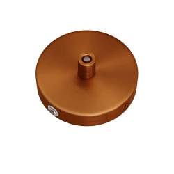 Σετ Mini κυλινδρική Pοζέτα φωτιστικού από μέταλλο με 1 κεντρική και 2 πλευρικές οπές Κυλινδρικό Καλώδιο - Ματ χαλκός - Creative Cables