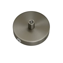 Σετ Mini κυλινδρική Pοζέτα φωτιστικού από μέταλλο με 1 κεντρική και 2 πλευρικές οπές Κυλινδρικό Καλώδιο - Σατινέ τιτάνιο - Creative Cables