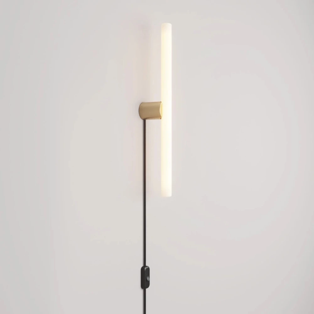 Φωτιστικό με φις ρεύματος και μεταλλική φινιτούρα, με λαμπτήρα LED γραμμικό S14d - Σατινέ μπρονζέ - Viokef