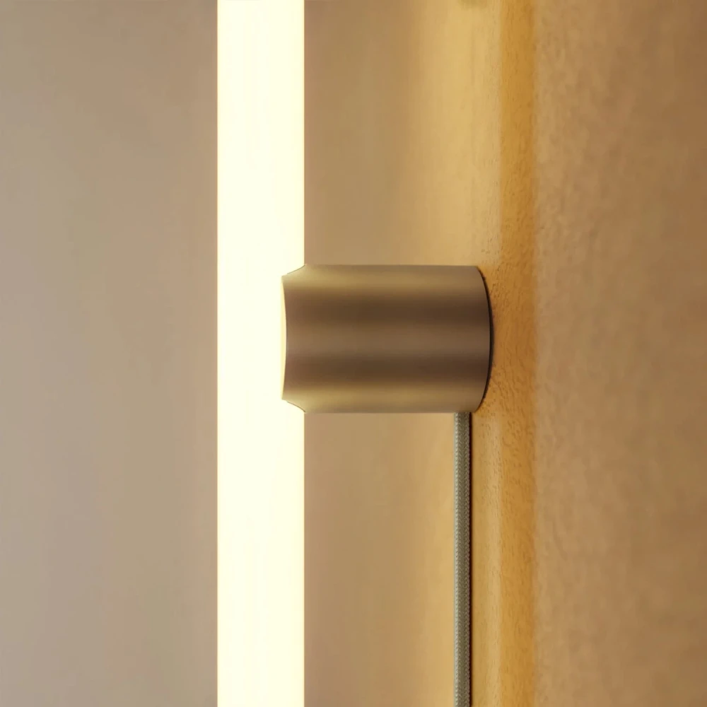 Φωτιστικό με φις ρεύματος και μεταλλική φινιτούρα, με λαμπτήρα LED γραμμικό S14d - Σατινέ τιτάνιο - Creative Cables