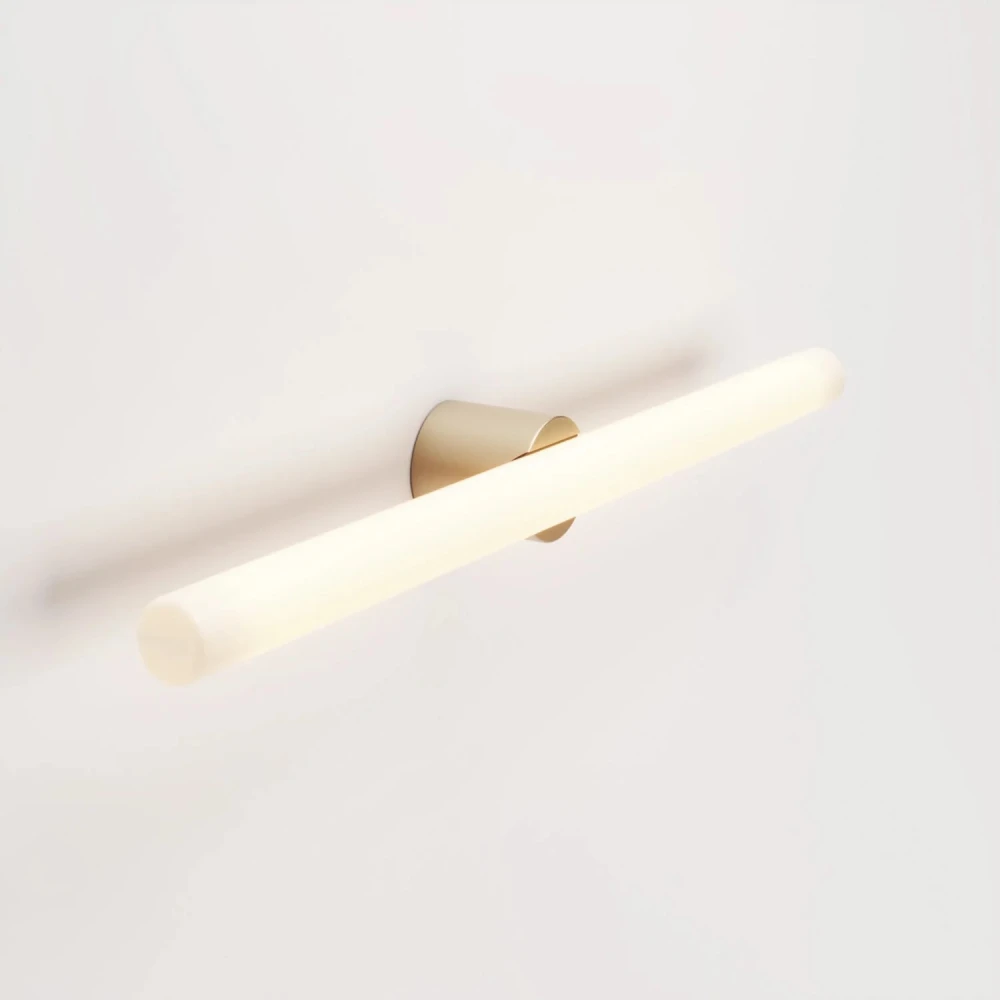 Φωτιστικό τοίχου ή οροφής σε μέταλλο με λαμπτήρα LED γραμμικό S14d 20W - Σατινέ χρυσό - Creative Cables