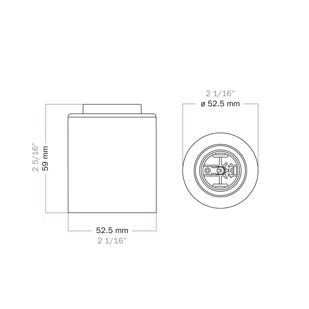 Ντουί E27 μεταλλικό για τοίχο ή οροφή - Σατινέ μπρονζέ - Creative Cables