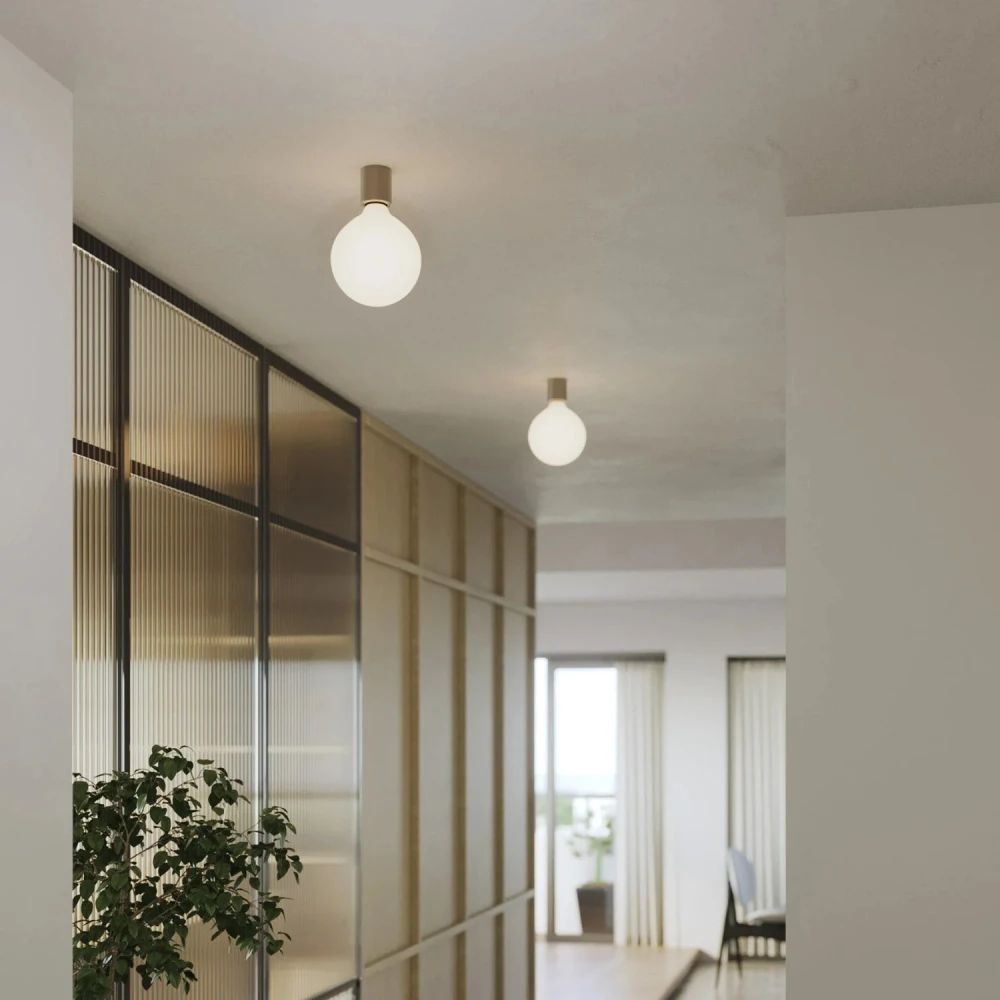 Ντουί E27 μεταλλικό για τοίχο ή οροφή - σατινέ τιτάνιο - Creative Cables